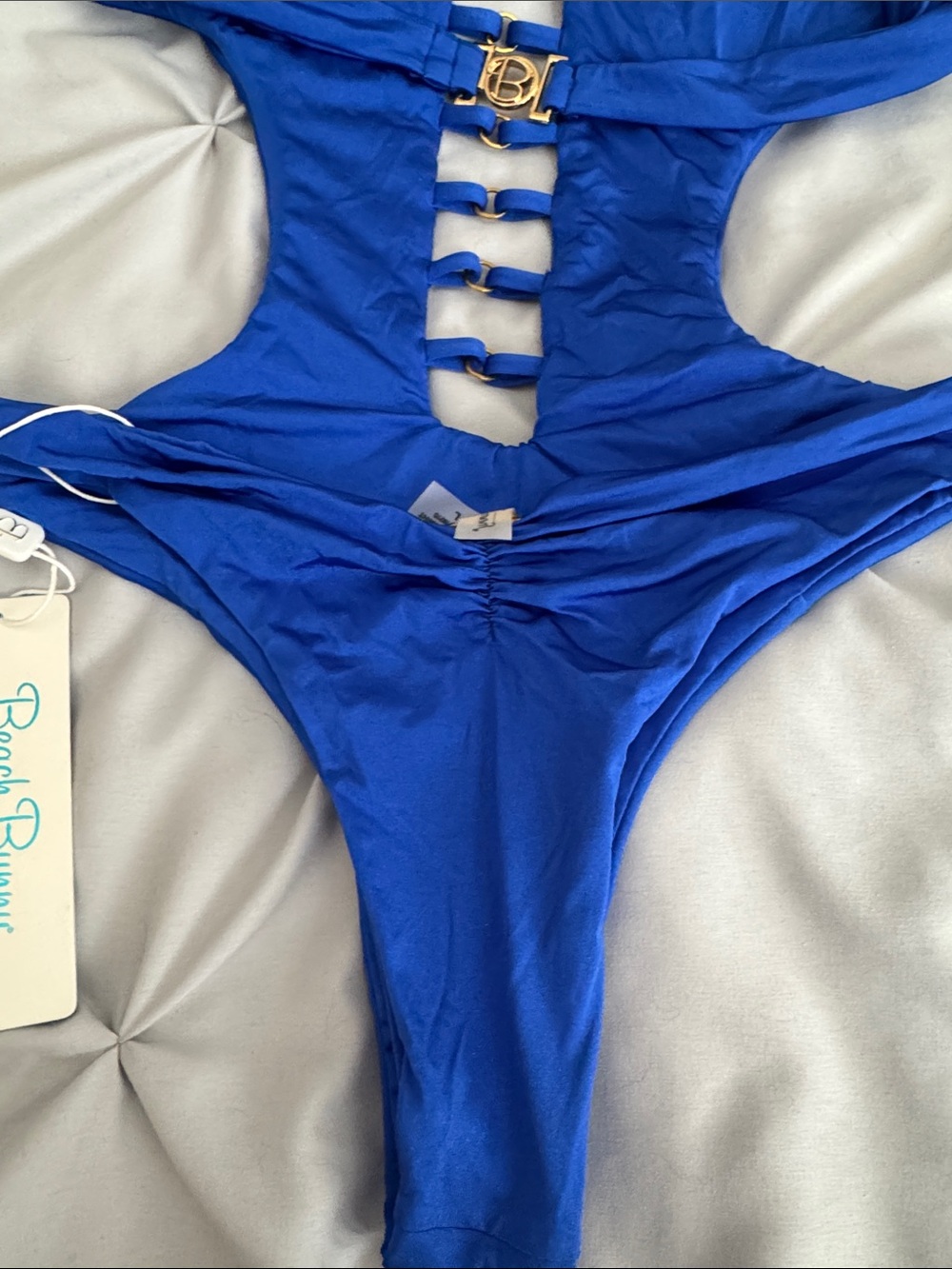 Beach Bunny Cobalt Blue Ladder Cutout One-Piece Swimsuit - Picture 9 of 10